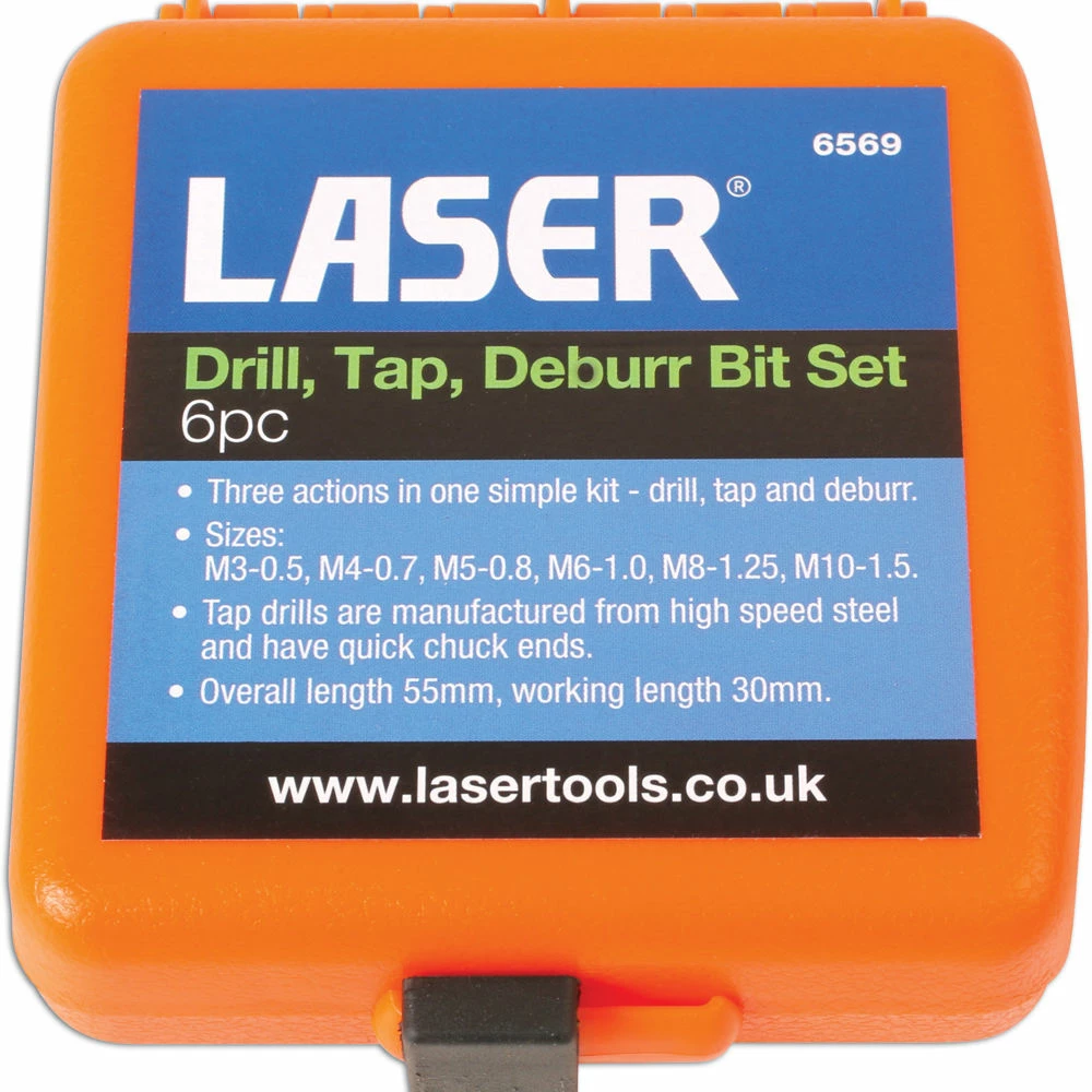 Laser 6569 6 Piece Drill Tap/Deburr Bit Set 7 Laser 6569 6 Piece Drill Tap/Deburr Bit Set - Image 5