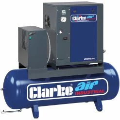 Clarke CXR5RD 17.1cfm 200Litre 5.5HP Industrial Screw Compressor With Air Receiver & Dryer (400V)