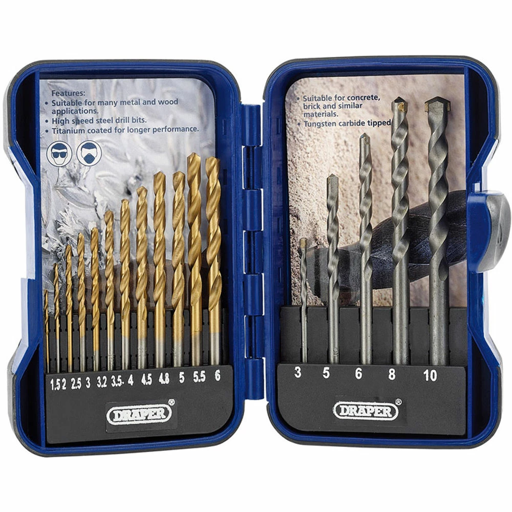 Draper EBS17COM 17 Piece Combined HSS And Masonry Drill Bit Set 3 Draper EBS17COM 17 Piece Combined HSS And Masonry Drill Bit Set