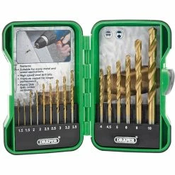 Draper EBS15HSS 15 Piece Titanium Nitride Coated HSS Drill Bit Set