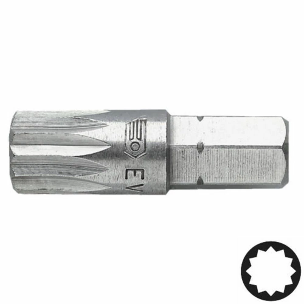 Facom EV.210 XZN Spline Socket Bit M10 5/16" Hex Drive 3 Facom EV.210 XZN Spline Socket Bit M10 5/16" Hex Drive