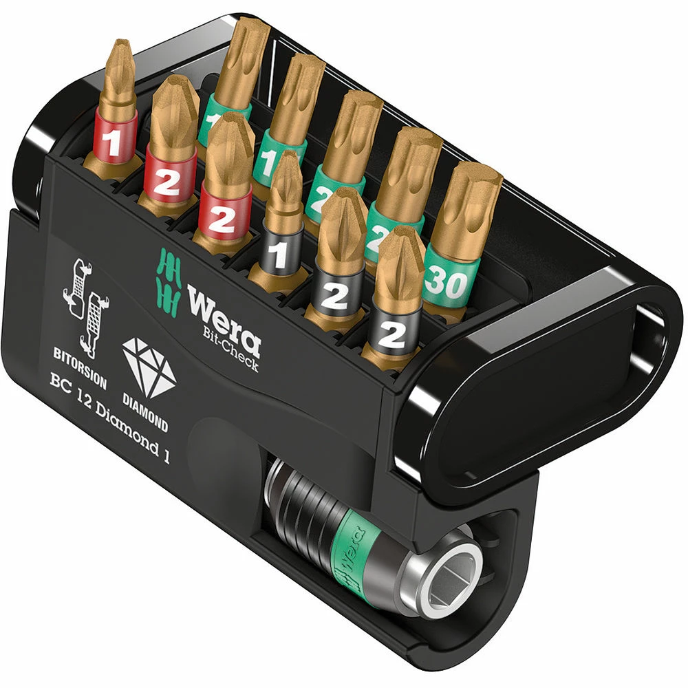 Wera Bit Check 12 Diamond 1 Anti Cam-out BiTorsion 12 Piece Bit Set 3 Wera Bit Check 12 Diamond 1 Anti Cam-out BiTorsion 12 Piece Bit Set
