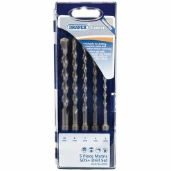 Draper DSDS5A Expert 5 Piece Metric SDS+ Masonry Drill Bit Set