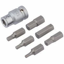 Draper 3402/B Expert 7 Piece 1/2" Sq. Dr. Metric Hexagon Bit Set