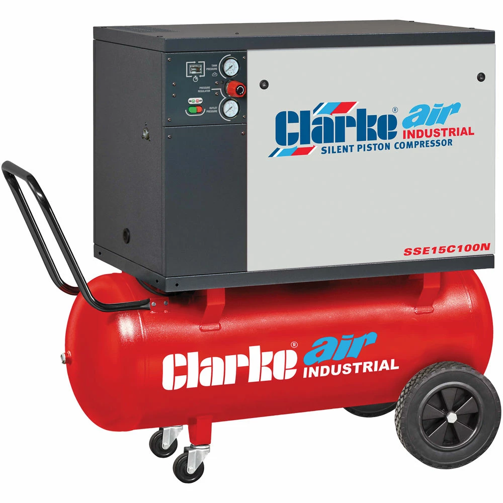 Clarke SSE15C100N 14cfm 100Litre 3HP Low Noise Piston Air Compressor (230V) 3 Clarke SSE15C100N 14cfm 100Litre 3HP Low Noise Piston Air Compressor (230V)