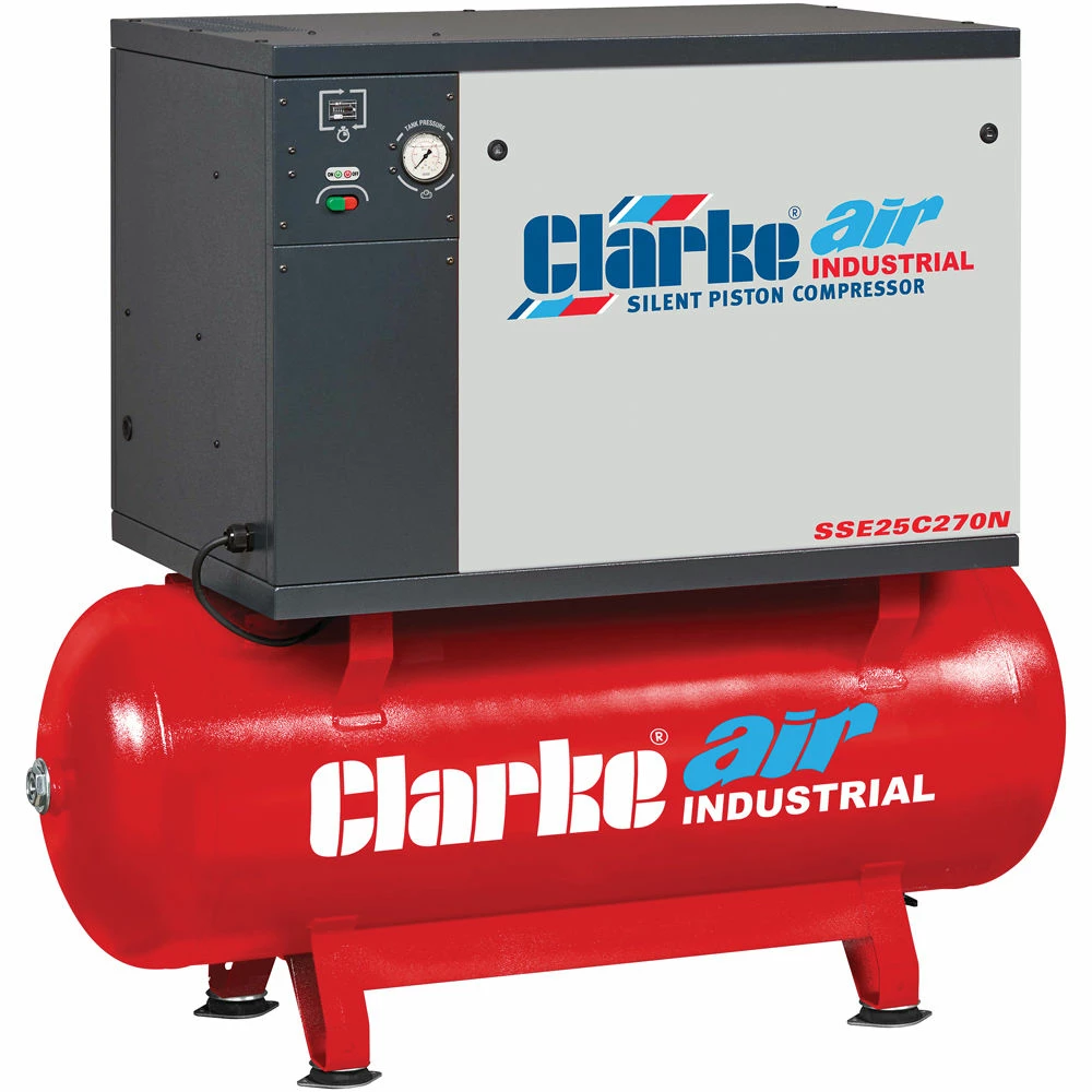 Clarke SSE25C270N 23cfm 270Litre 5.5HP Low Noise Piston Air Compressor (400V) 3 Clarke SSE25C270N 23cfm 270Litre 5.5HP Low Noise Piston Air Compressor (400V)